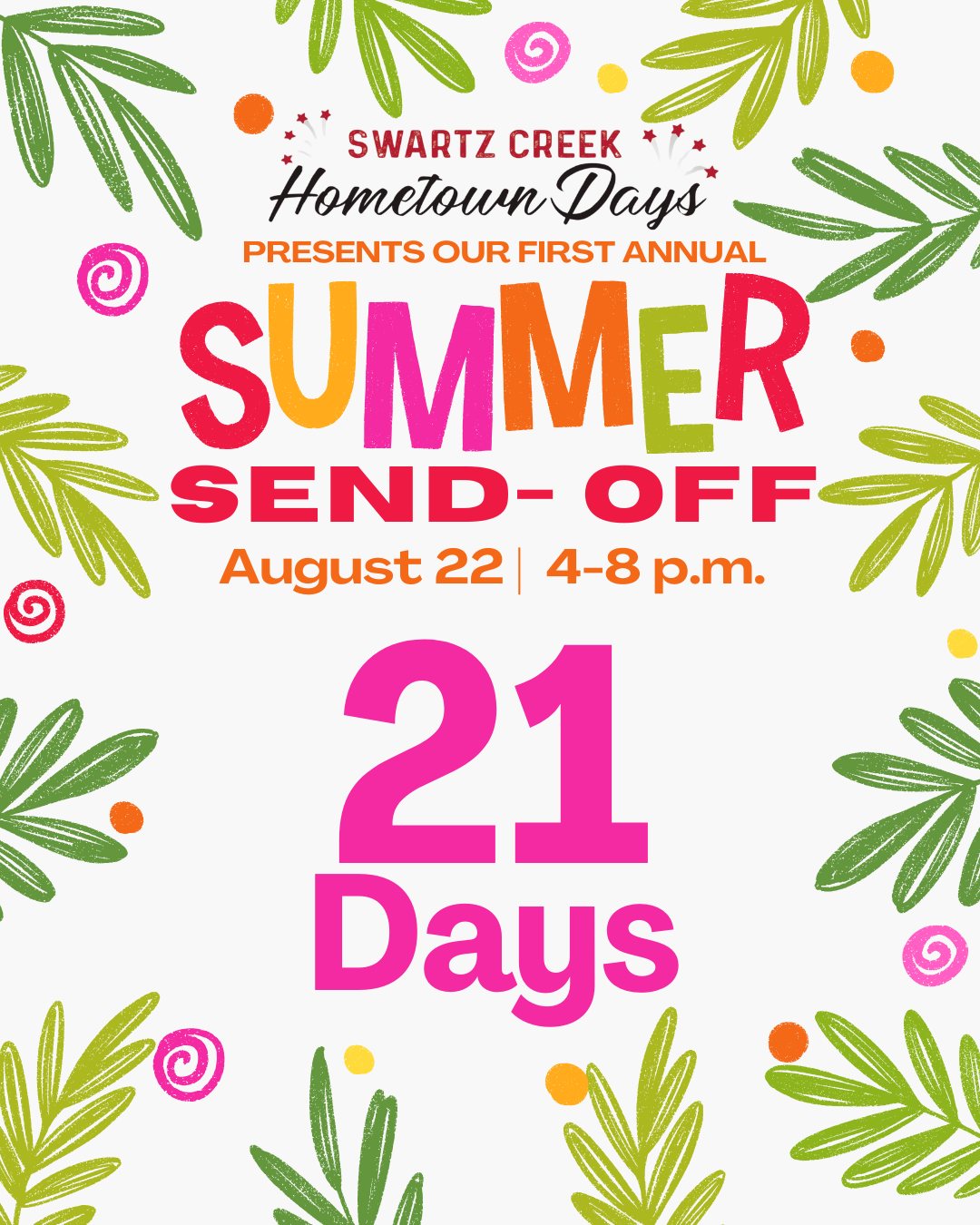 We’re officially counting down the days to our first annual Summer Send-Off event! Get ready for food, fun, and unforgettable memories. Don’t miss it! ☀️