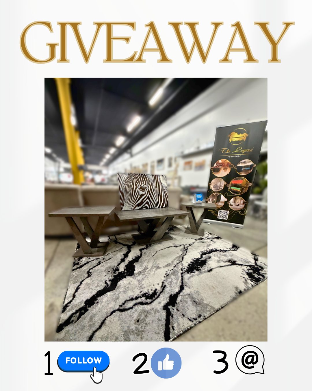 LOCAL FURNITURE GIVEAWAY!
We’re starting the new year with a giveaway featuring a coffee table, two side tables, an area rug, and wall art for one lucky winner. A $600+ value!
A fresh start deserves some fresh furniture!
How to enter:
🪑 Follow @LegendFurniture
❤️ Like this post
💬 Tag one local friend in the comments (each comment counts as an entry)
Bonus entry:
Share this post to your story and tag us
Details:
• Must be able to pick up in Erie, PA
• Giveaway ends Friday, January 30th at 12PM EST
• Winner will be announced right here
Giveaway is for fun , no purchase necessary. Giveaway subject to availability. We just want to spread some furniture joy! Not your style? You can choose from similar items approved by store owner.
Good luck and happy new year!
#LegendFurniture #FurnitureGiveaway #NewYearNewFurniture #EriePA #ShopLocalErie #ErieSmallBusiness #EriePAEvents #HomeGiveaway #HomeRefresh #LivingRoomStyle #HomeDecorInspo #FurnitureFinds #SupportLocalPA #GiveawayTime
