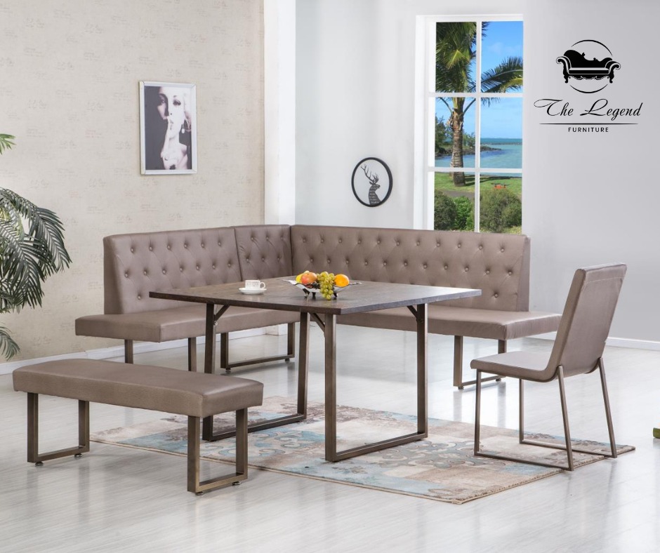 Upgrade your dining space with this sleek corner set from The Legend Furniture. Tufted seating, modern metal frames, and room for everyone, perfect for everyday meals or weekend brunches.
#LegendFurniture #DiningSet #EriePA #FurnitureStyle