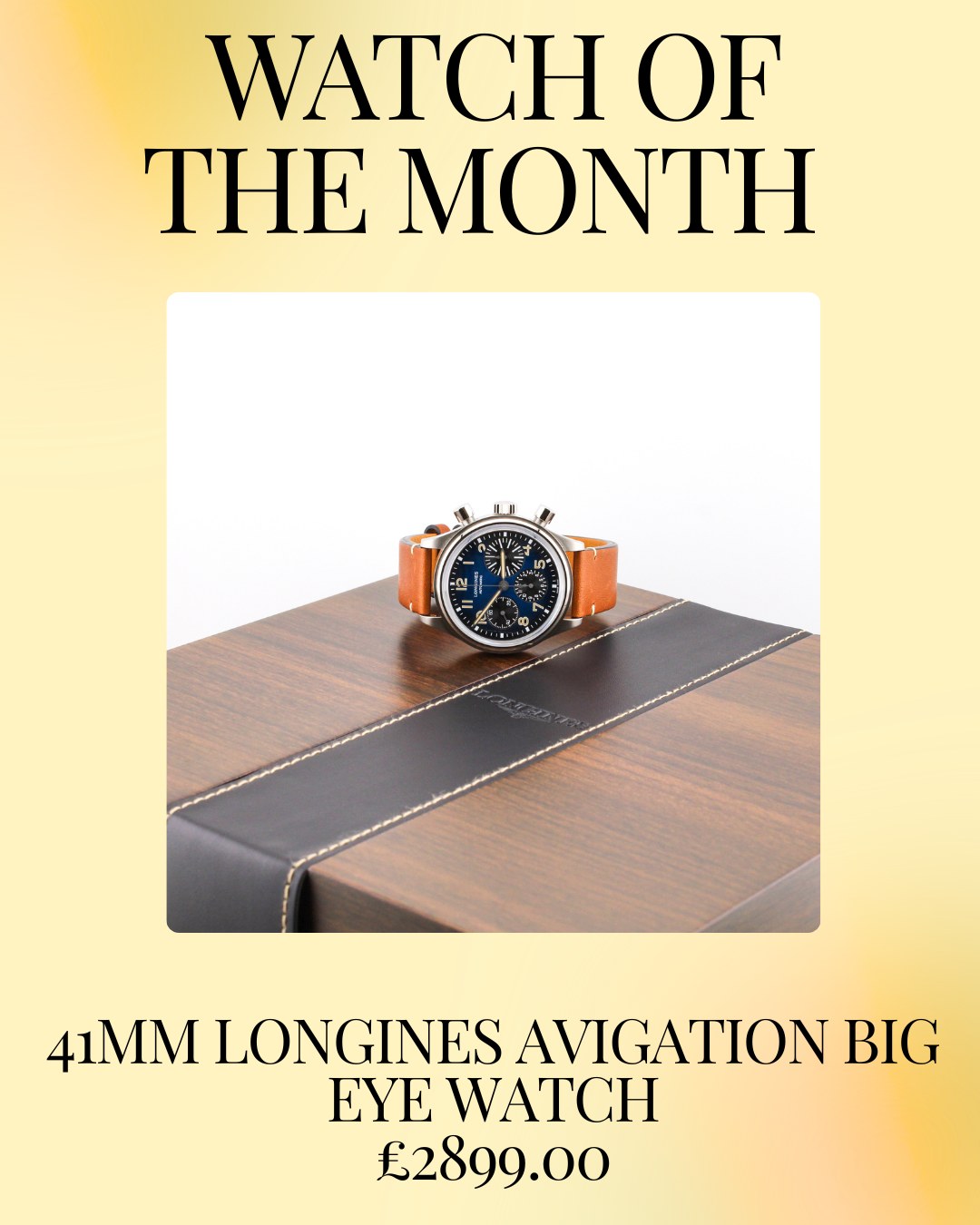 ⌚ Watch of the Month ⌚
Well... our last Watch of the Month sold in just one day, so we had to find another standout piece for you!
Introducing this stunning 41mm Longines Avigation BigEye, complete with its original papers. Inspired by classic pilot's chronographs, this timepiece combines vintage character with modern Swiss precision, making it a fantastic addition to any collection.
✨ 41mm case
📄 Original papers included
⌚ Swiss automatic chronograph
✈️ Iconic BigEye aviation-inspired design
Available now at Mallard Jewellers—but if last month's feature is anything to go by, don't wait too long!
📍 Visit us in-store or send us a message to enquire.
www.mallardjewellers.co.uk
#WatchOfTheMonth #MallardJewellers #Longines #LonginesAvigation #BigEye #SwissWatches #LuxuryWatches #WatchCollector #PreOwnedWatches #Chronograph
