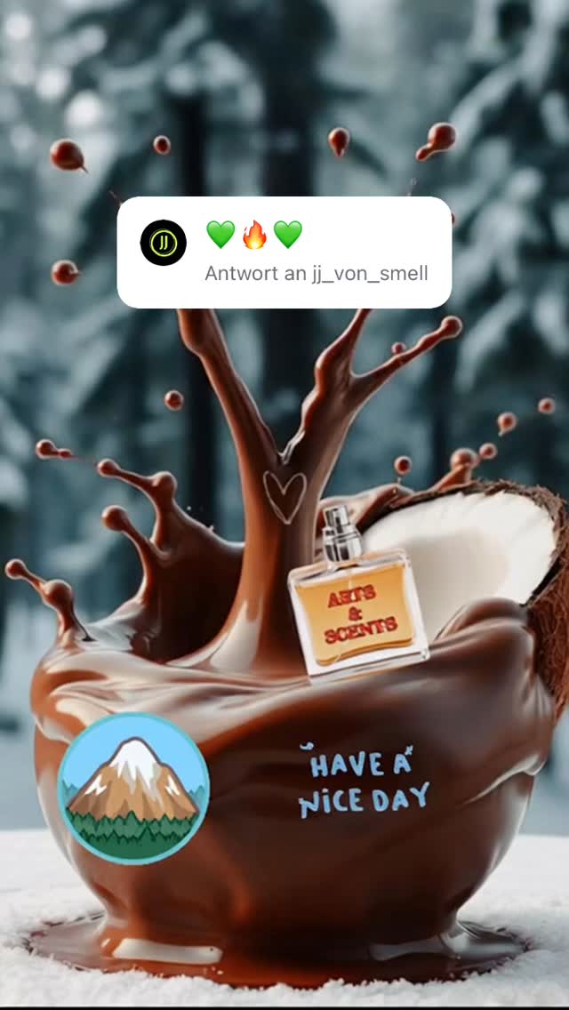 Hello Mr. Gourmand, besondere Duftgrüsse mit schokoladig wunderbarem Kokos - Aroma, Sonnenschein und Sandelholz - Raspeln. Ein paar Schnee - Zucker Streusel aus dem Winterwald dabei 😀🙏💙🍫#scentoftheday #artsandscents #chocococo