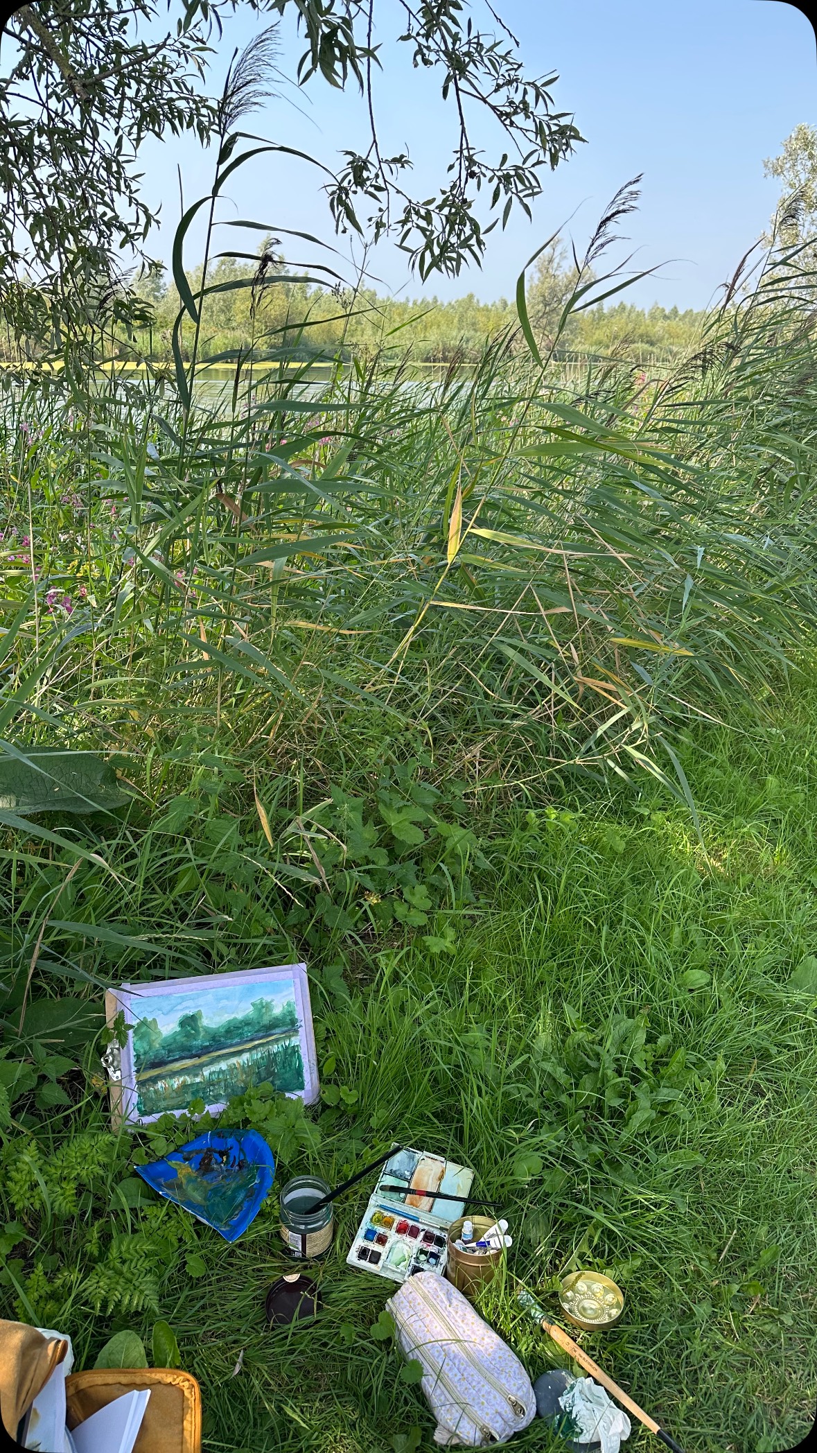 Lovely day en plein air painting with @mariellejanssen_art and Peter @biesboschmuseumeiland in @nationaalparkdebiesbosch. It was super hot but beautiful as always! The refreshing lunch @jachthavenvanoversteeg was a real treat!
#enpleinair #pleinairpainting #biesboschnationalpark #abstractlandscape #biesbosch #pleinairpainter #natureinspired #contemporarywatercolour #watercolourart #landschappenschilderij #earthpalette