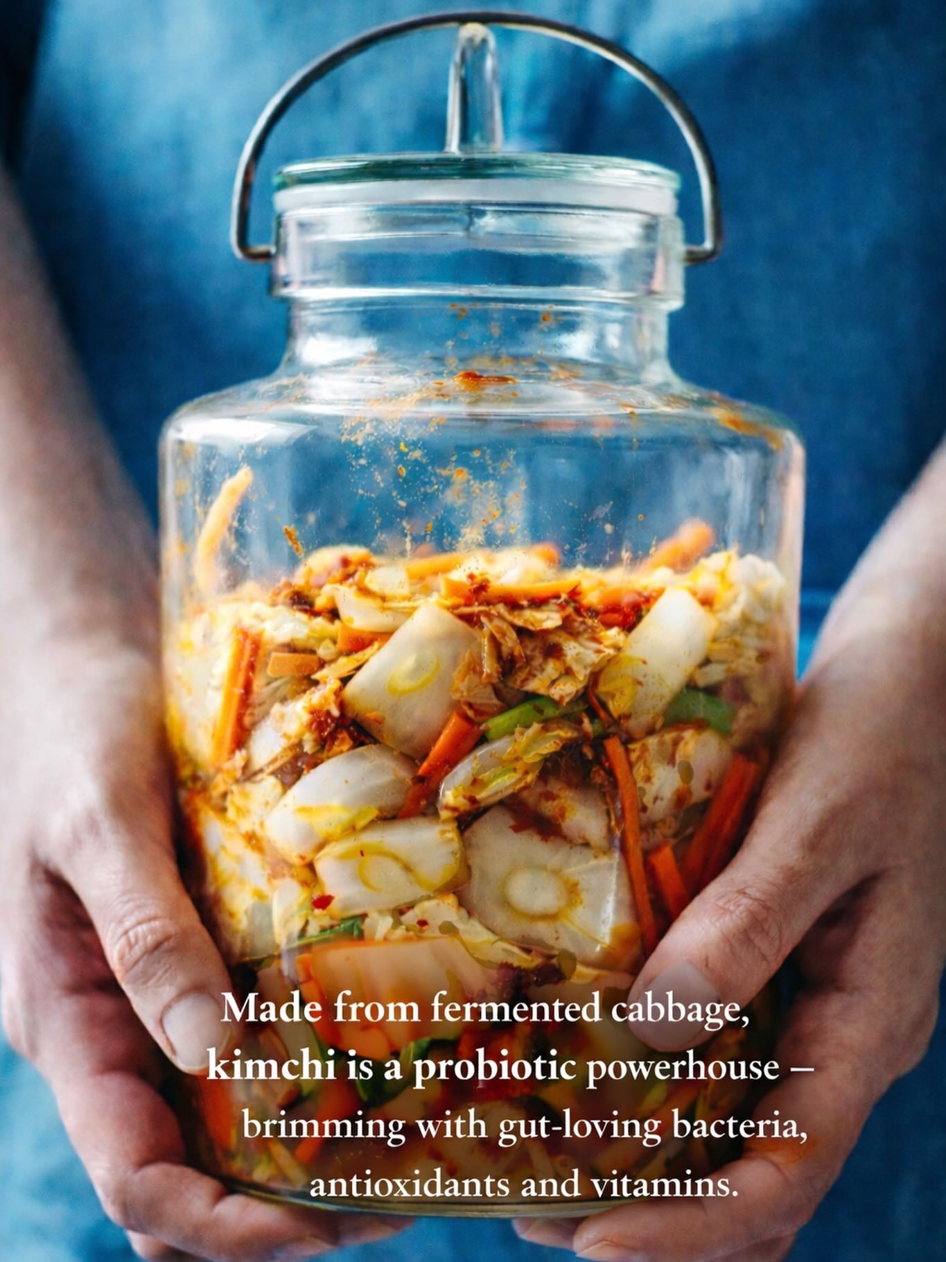 January is a good time to return to foods that nourish from the inside out.
Kimchi has been part of Korean kitchens for generations…not as a trend, but as everyday nourishment.
Did you know?
Kimchi is naturally fermented and rich in beneficial bacteria, often referred to as lactobacillus, which supports gut health. It’s also a good source of fibre and contains vitamins A, B and C, along with antioxidants from ingredients like garlic, ginger and chilli.
Lovely to see this classic featured in @sainsburysmag Healthy Eating, and to see kimchi highlighted as part of their health trends for the year ahead. A reminder that eating well doesn’t have to be complicated.
#kimchi #fermentation #koreanfood #guthealth #healthyrecipes January is a good time to return to foods that nourish from the inside out.
Kimchi has been part of Korean kitchens for generations…not as a trend, but as everyday nourishment.
Did you know?
Kimchi is naturally fermented and rich in beneficial bacteria, often referred to as lactobacillus, which supports gut health. It’s also a good source of fibre and contains vitamins A, B and C, along with antioxidants from ingredients like garlic, ginger and chilli.
Lovely to see this classic featured in @sainsburysmag Healthy Eating, and to see kimchi highlighted as part of their health trends for the year ahead. A reminder that eating well doesn’t have to be complicated.
#kimchi #fermentation #koreanfood #guthealth #healthyrecipes